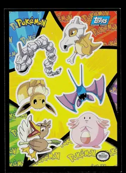 Pokemon Card - Eevee, Chansey, Cubone Topps Sticker Puzzle Blue Logo - Image 1