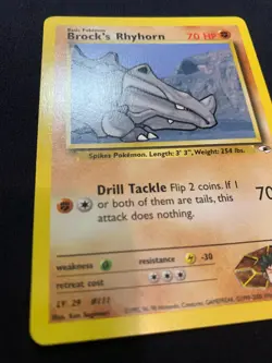 BROCK'S RHYHORN - 070/132 - GYM HEROES - POKEMON CARD - LP - Image 2