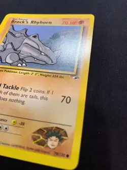 BROCK'S RHYHORN - 070/132 - GYM HEROES - POKEMON CARD - LP - Image 3
