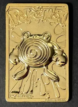 Burger King 1999 Pokemon Poliwhirl 23K Gold Plated Trading Card - Image 1