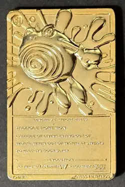 Burger King 1999 Pokemon Poliwhirl 23K Gold Plated Trading Card - Image 2