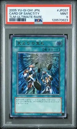 2005 YU-GI-OH! JPN THE LOST MILLENNIUM ULTIMATE RARE CARD OF SANCTITY PSA 9 - Image 1
