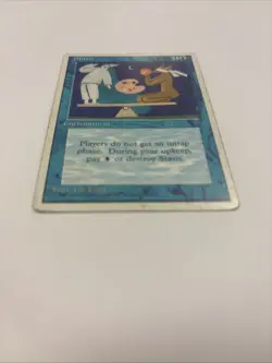 Stasis HP MTG 4th Fourth Edition English Regular White Border Skip Untap Step - Image 2