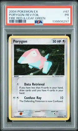 2004 POKEMON EX FIRE RED & LEAF GREEN #47 PORYGON-REVERSE FOIL PSA 1 - Image 1