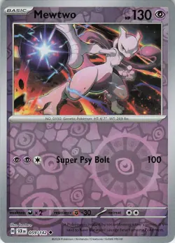Mewtwo Reverse Holo 059/142 Uncommon SV07: Stellar Crown NM Pokemon - Image 1