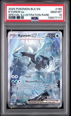 2025 POKEMON BLK EN-BLACK BOLT SPECIAL ILLUSTRATION RARE #165 KYUREM EX PSA 10 - Image 1
