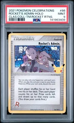 2021 POKEMON CELEBRATIONS CLASSIC COLLECTION #86 ROCKET'S ADMIN-HOLO PSA 9 - Image 1
