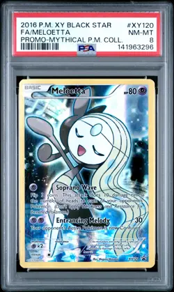 2016 POKEMON XY PROMO MYTHICAL POKEMON COLLECTION FULL ART/MELOETTA PSA 8 - Image 1
