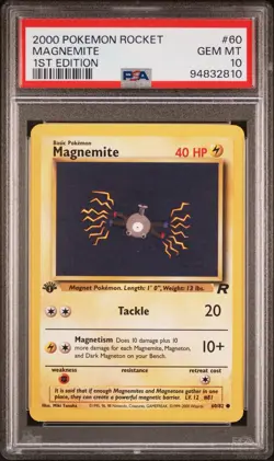Magnemite - 2000 Team Rocket 🔥 1st Edition PSA 10 🔥 GEM Vintage Pokemon B10 - Image 2
