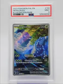HERACROSS 2023 POKEMON PALDEA EVOLVED ILLUSTRATION RARE 194/193 PSA 9 Q0004 - Image 1