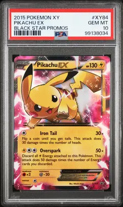 2015 POKEMON XY BLACK STAR PROMOS #XY84 PIKACHU EX PSA 10 - Image 1
