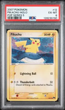 2007 POKEMON POP SERIES 5 #12 PIKACHU-HOLO PSA 6 - Image 1