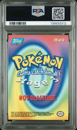 1999 TOPPS POKEMON THE MOVIE EDITION FOIL #E9 BLASTOISE #9 PSA 9 - Image 2