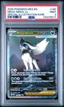2025 POKEMON MEG EN-MEGA EVOLUTION SPECIAL ILLUSTRATION RARE MEGA ABSOL EX PSA 9 - Image 1
