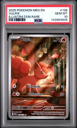 2025 POKEMON MEG EN-MEGA EVOLUTION ILLUSTRATION RARE #138 VULPIX PSA 10 - Image 1