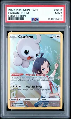 2022 POKEMON SWORD & SHIELD LOST ORIGIN #TG11 FULL ART/CASTFORM PSA 9 - Image 1