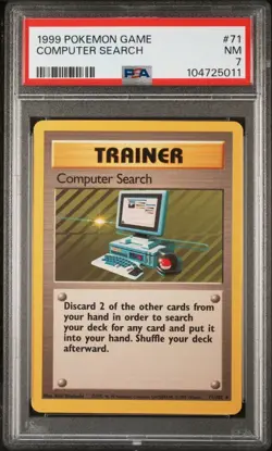 1999 Pokemon Game- Computer Search #71 PSA 7 NM - Image 1