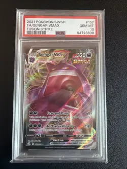 Pokemon 2021 Gengar VMAX 157/264 Single Strike Fusion Strike GEM MINT PSA 10 - Image 1