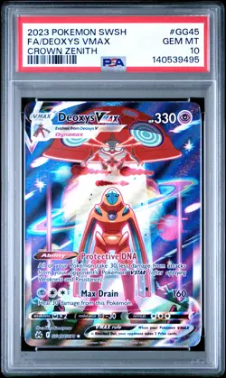 2023 POKEMON SWORD & SHIELD CROWN ZENITH #GG45 FULL ART/DEOXYS VMAX PSA 10 - Image 1