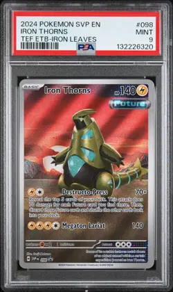 2024 POKEMON SVP EN-SV BLACK STAR PROMO #098 IRON THORNS PSA 9 - Image 1