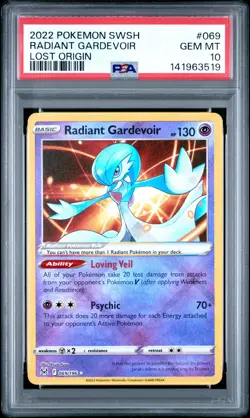 2022 POKEMON SWORD & SHIELD LOST ORIGIN #069 RADIANT GARDEVOIR PSA 10 - Image 1