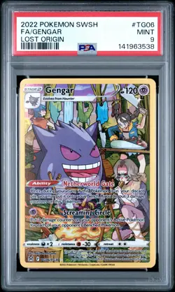 2022 POKEMON SWORD & SHIELD LOST ORIGIN #TG06 FULL ART/GENGAR PSA 9 - Image 1