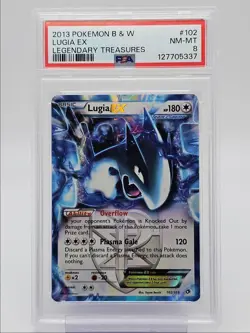 LUGIA EX 2013 POKEMON B & W LEGENDARY TREASURES RARE 102/113 PSA 8 Q0004 - Image 1