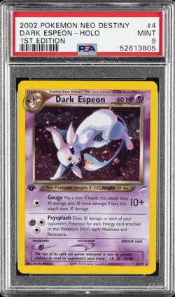 2002 POKEMON NEO DESTINY 1ST EDITION #4 DARK ESPEON-HOLO PSA 9 - Image 1