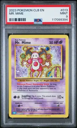 2023 POKEMON BLASTOISE & SUICUNE EX DECK #013 MR. MIME PSA 9 - Image 1