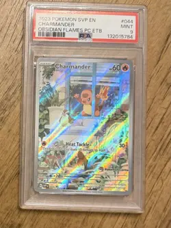 2023 Pokemon SVP EN Charmander Obsidian Flames PC ETB Promo #044 PSA 9 - Image 1