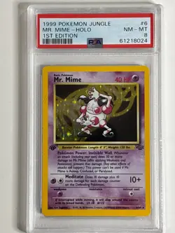 1999 POKEMON JUNGLE 1ST EDITION #22/64 MR. MIME PSA 8 NM - MT - Image 4