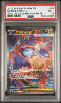2025 POKEMON MEGA EVOLUTION SPECIAL ILLUSTRATION RARE #181 MEGA LATIAS EX PSA 9 - Image 1