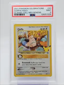 CLEFFA 2021 POKEMON CELEBRATIONS CLASSIC NEO GENESIS RARE 20/111 PSA 9 Q0004 - Image 1