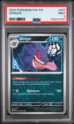 2024 POKEMON PAF EN-PALDEAN FATES #057 GENGAR PSA 9 - Image 1