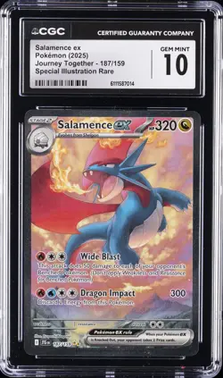 2025 POKEMON JOURNEY TOGETHER SPECIAL ILLUSTRATION RARE SALAMENCE EX CGC 10 GM - Image 1