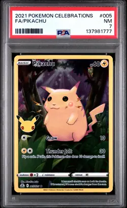 2021 POKEMON CELEBRATIONS #005 FULL ART/PIKACHU PSA 7 - Image 1