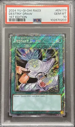 2024 PSA 10 YUGIOH RA03 PLATINUM SECRET RARE DESTINY DRAW 💎 - Image 1
