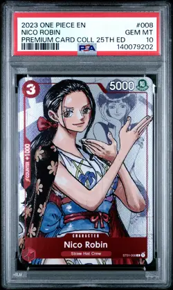 2023 ONE PIECE PREMIUM BANDAI COLLECTION 25TH EDITION #008 NICO ROBIN PSA 10 - Image 1