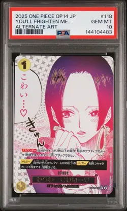 2025 ONE PIECE JPN OP14-THE AZURE SEA'S SEVEN ALT ART YOU'LL FRIGHTEN ME. PSA 10 - Image 1