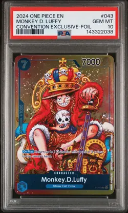 2024 ONE PIECE PROMOS CONVENTION EXCLUSIVE-FOIL #043 MONKEY D. LUFFY PSA 10 - Image 1
