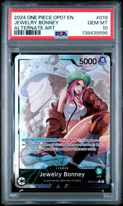 2024 ONE PIECE OP07-500 YEARS IN THE FUTURE ALTERNATE ART JEWELRY BONNEY PSA 10 - Image 1
