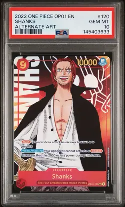 PSA 10 Shanks Alternate Art SEC OP01-120 Romance Dawn Foil One Piece - Image 1