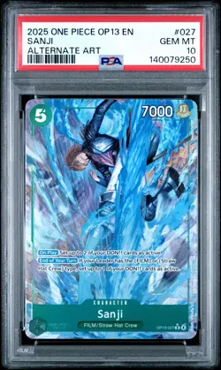 2025 ONE PIECE OP13-CARRYING ON HIS WILL ALTERNATE ART #027 SANJI PSA 10 - Image 1