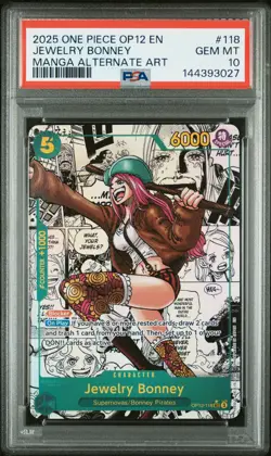 2025 ONE PIECE LEGACY OF THE MASTER MANGA ALT ART JEWELRY BONNEY PSA 10 - Image 1