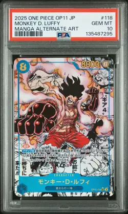 2025 ONE PIECE JPN A FIST OF DIVINE SPEED MANGA ALT ART MONKEY D. LUFFY PSA 10 - Image 1