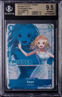 2022-24 ONE PIECE PROMOS TOURNAMENT PACK VOL. 6 WINNER KAYA BGS 9.5 - Image 1