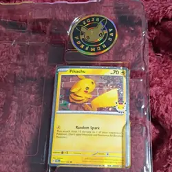 Pokemon Holo Promo Card Lot Raikou, Whimsicott, Scraggy, Pikachu 2026 Day w/coin - Image 3