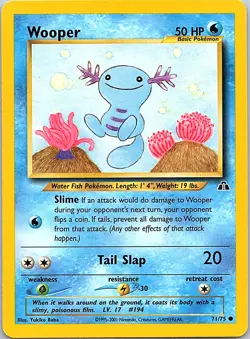 Wooper - 82/111 - Pokemon Neo Genesis Unlimited Card WOTC NM - Image 1