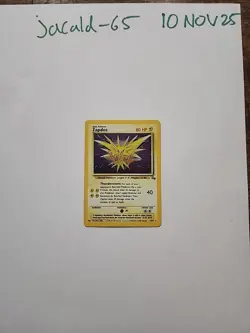 Pokemon TCG Zapdos Holo Rare Card 15/62 Fossil Base Set, Vintage 1999 LP WOTC - Image 1