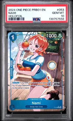 2024 ONE PIECE PRB01-PREMIUM BOOSTER ONE PIECE CARD THE BEST FOIL NAMI PSA 10 - Image 1